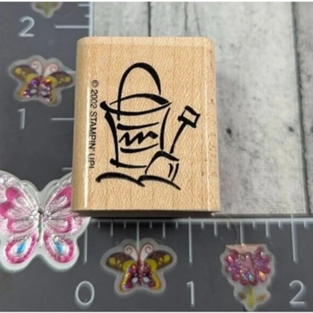 Stampin' Up! Beach Pail Bucket Shovel 2002 Rubber Stamp Wood #B60